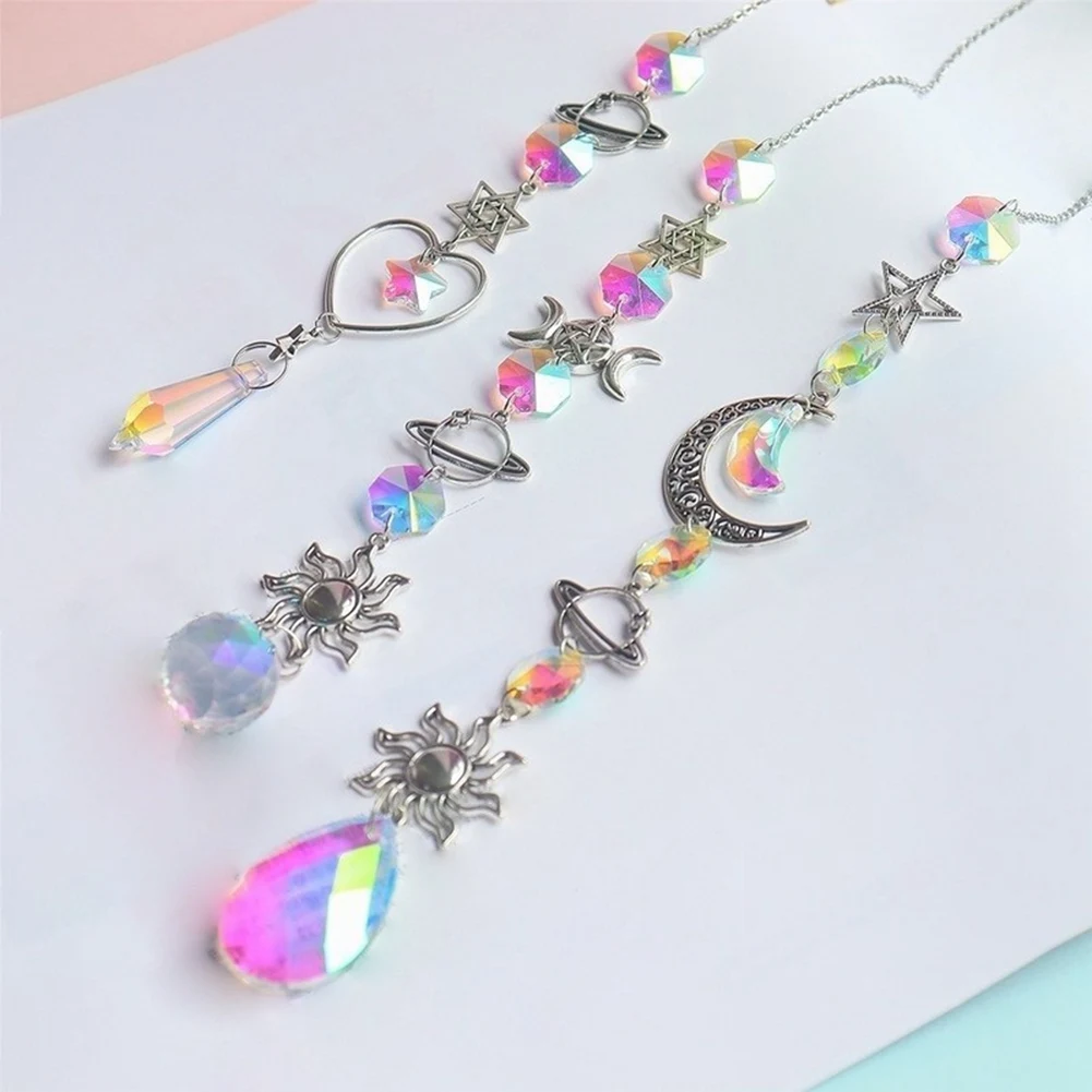 Diamond Prisms Pendant Dream Catcher Rainbow Chaser Hanging Drop Home Garden Decor 1 PCS A-AT36