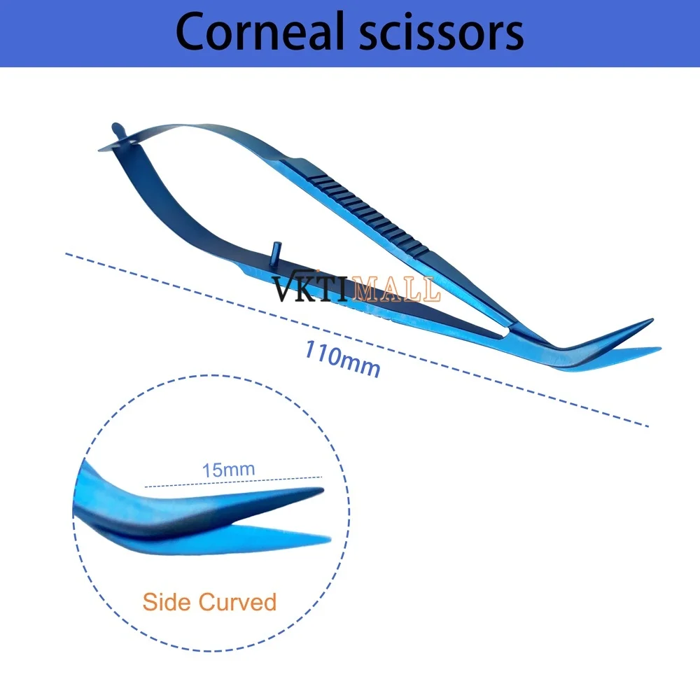 

Titanium Castroviejo Corneal Scissors Left/Right Scissors Ophthalmic Surgical Instrument training tool