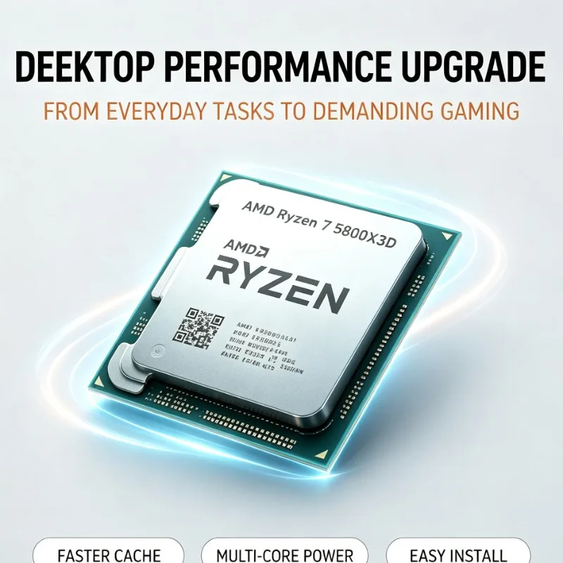 AMD Ryzen 5000 Series Ryzen 7 5800X3D Gaming Processor AM4 5GHz 8-Core 16-Thread DDR4 Loose Without Cooler