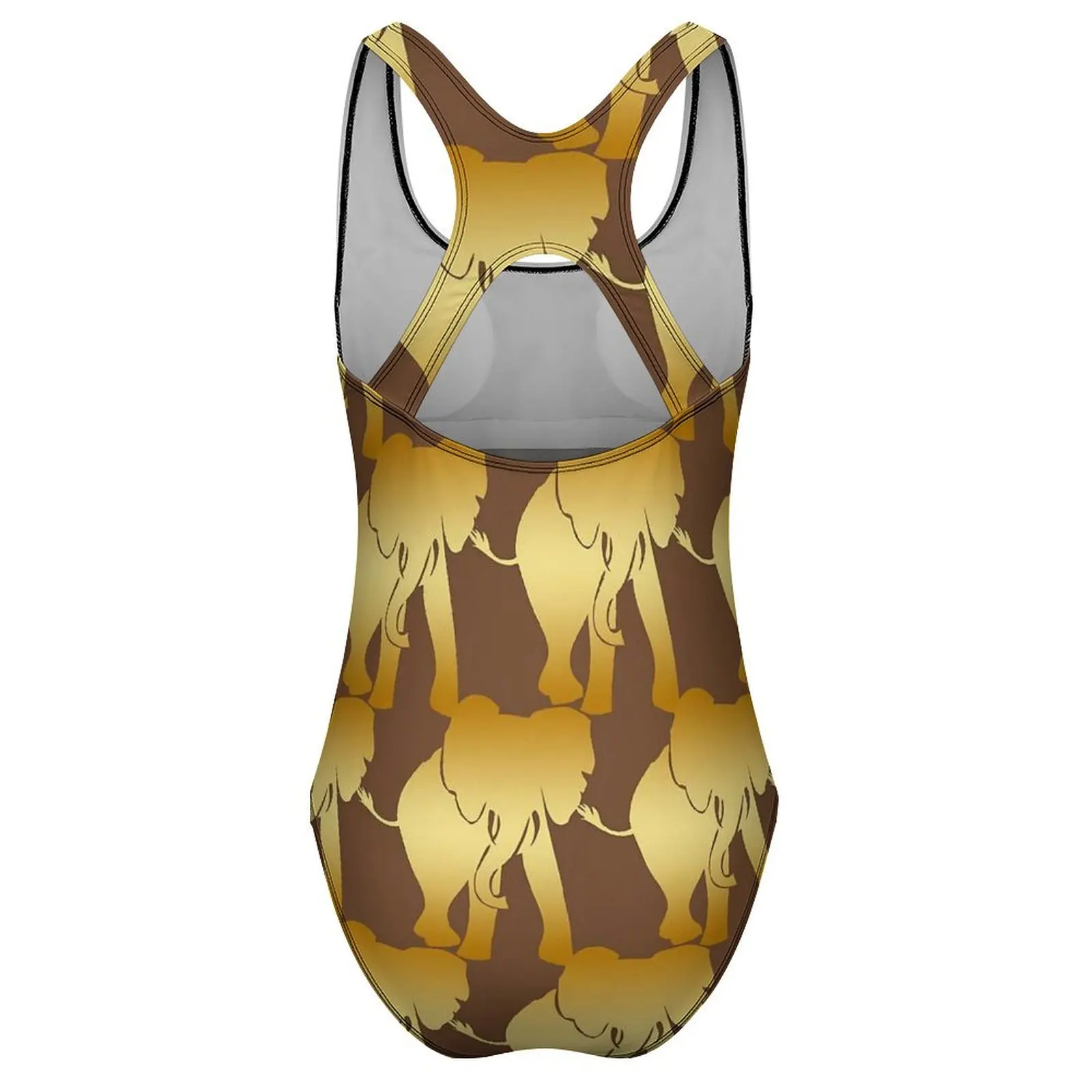 الفيل روح ملابس السباحة الرجعية الحيوان طباعة ملابس السباحة عطلة بركة ارتداءها عالية قطع لباس سباحة النساء رفع ملابس الشاطئ #4