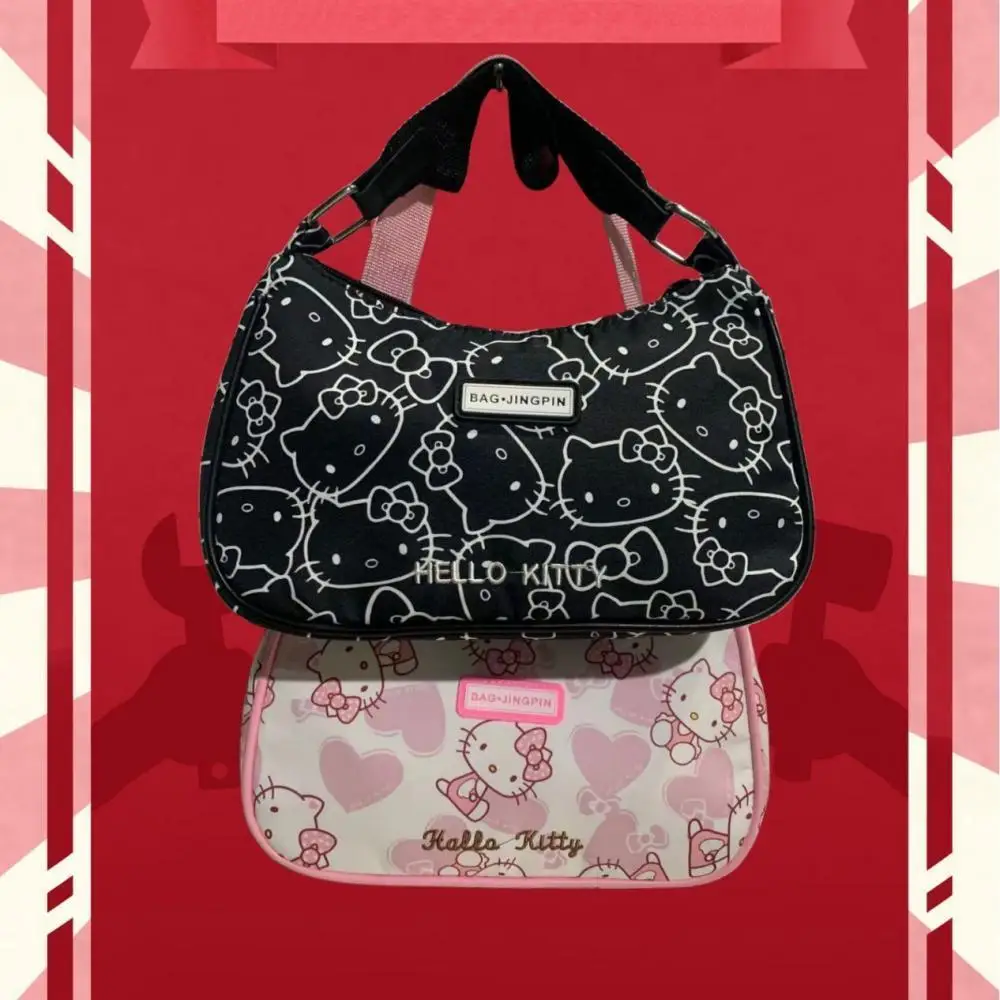 New Kawaii Girls Hello Kitty Shoulder Bag Cartoon Sanrios My Melody Anime Cute Student Armpit Bag Portable Handbag Festival Gift