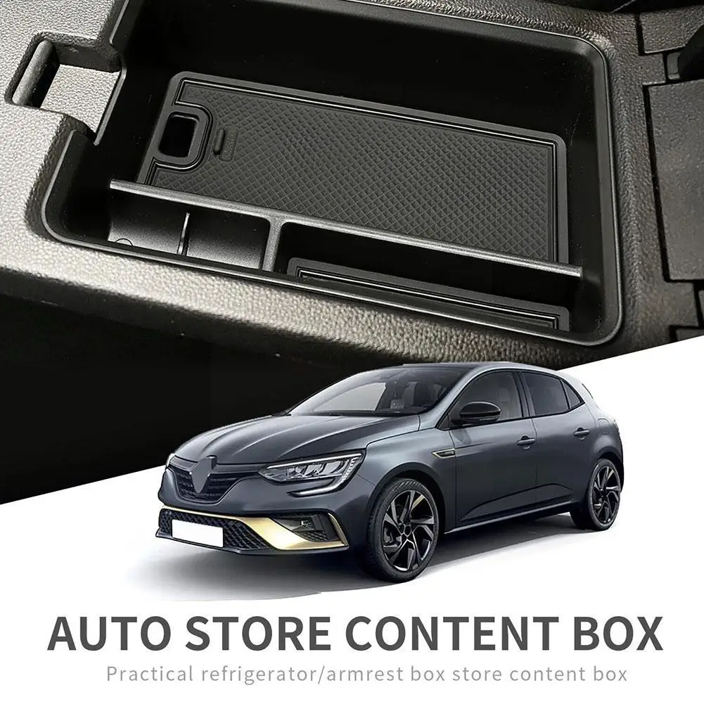 Central Console Armrest Storage Box For Renault Megane E-Tech 2022 2023 Car Tray Accessories Stowing Tidying Black Car Tray J6V9