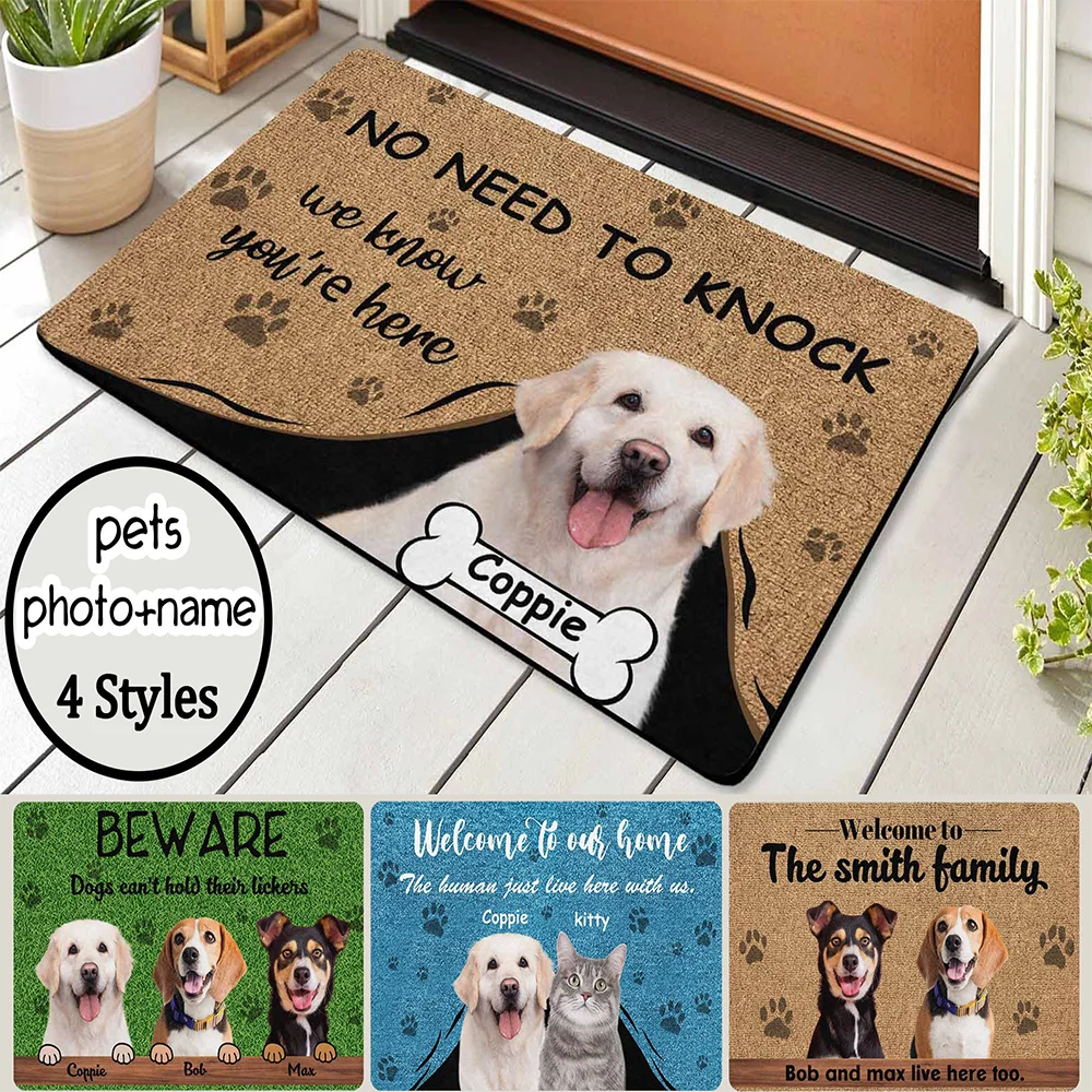Custom Pet Photo Carpet Puppy Kitten Picture Non Slip Winter Warm Gift Pet Friendly Soft Mat Personalized Beloved Pet Rug