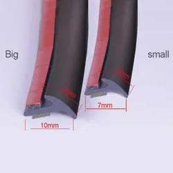 EPDM Rubber With Double-Sided Adhesive Tape 2m Seal Strip Trim Fit For Car Front Rear Bumper Side Skirt Weatherstrip Rubber