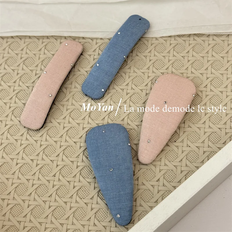 Korean version  temperament hot diamond fabric hairpin side bb clip simple and sweet bangs clip clip versatile broken hair card