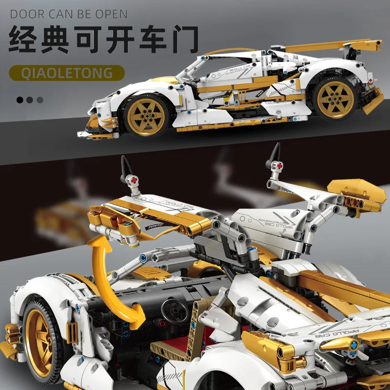 IN STOCK MOC Technical Apollo V12 Remote Control Sports Car Building Blocks Bricks Model DIY Toys for Boys Christmas Gift Set