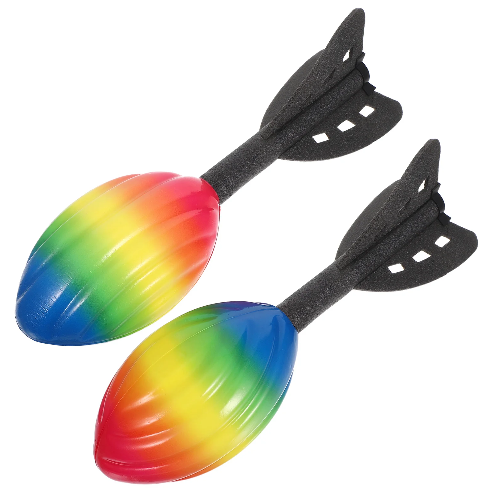 2 pçs brinquedo de bola voadora: crianças lançador de foguetes ao ar livre quintal praia jogo haste jogar festa favores para meninos meninas mini foguetes voadores