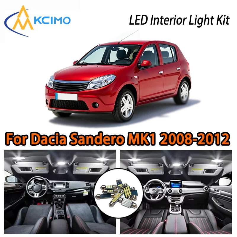 

Easy Install LED Interior Lights For Dacia Sandero MK1 2008-2012, Two Color Car Mood Lighting