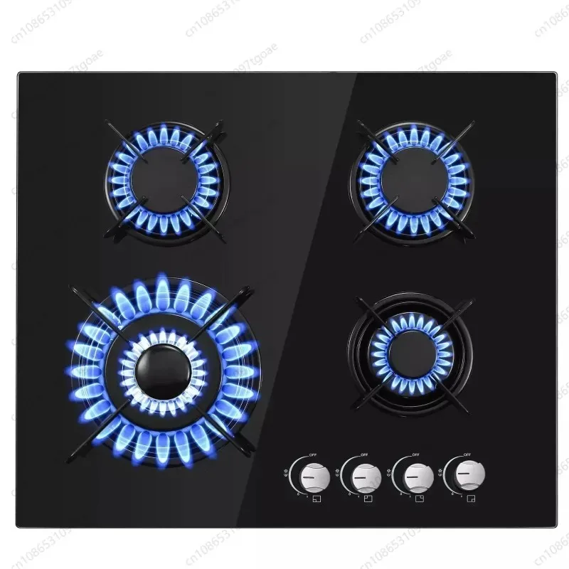 TopStrong 4-Burner Built-in Gas Cooktop, Glass Ceramic Surface, for Natural Gas & LPG