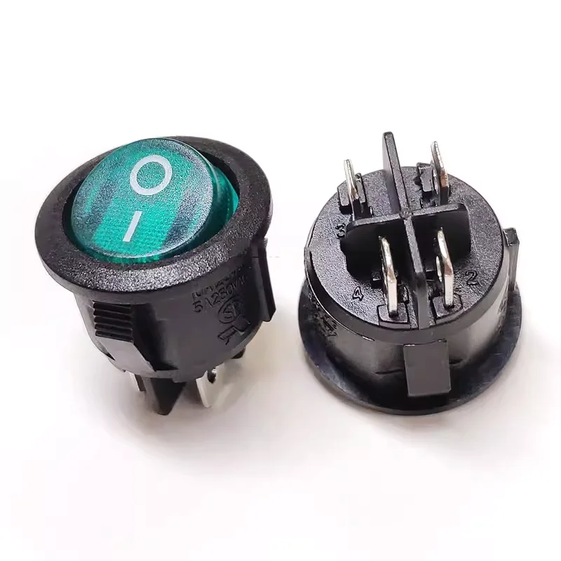 Original imported genuine R13 certification four-pin 23mm round green R131-22C-18C ship type warping switch 8A250V