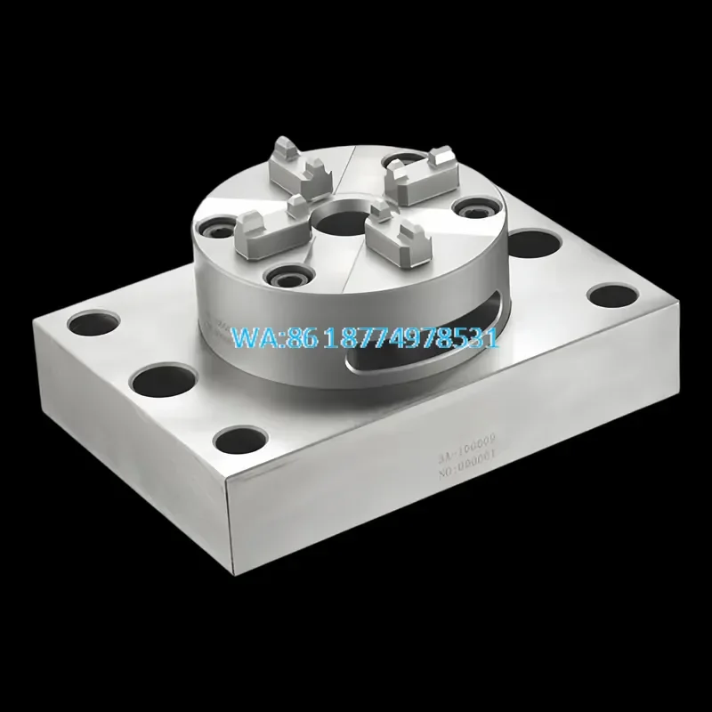 Wmwmnu Manual 4 Jaw Chuck for ITS System 10000N Clamping Force for CNC EDM Spindle Grinding Hardened Steel 3A-100009