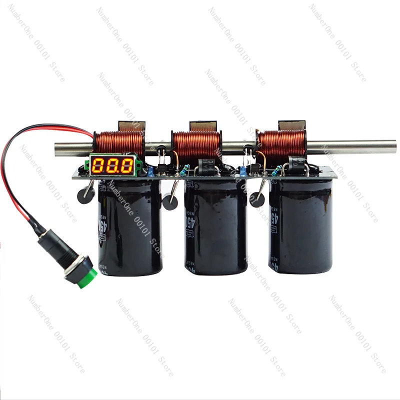

High Voltage Integrated Electromagnetic Cannon Simple Multi-stage DIY Coil Cannon Kit Physics Experiment Teaching Science