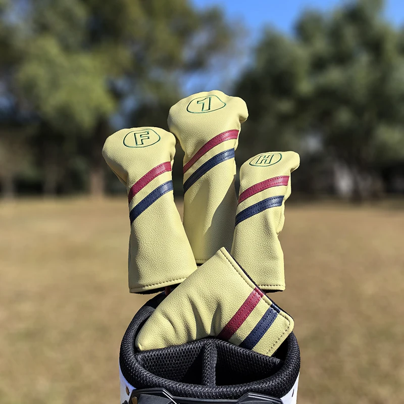 Golf Club #1 #3 #5 Wood Headcovers Driver Fairway Woods Hybrid Cover PU Leather Putter Head Covers