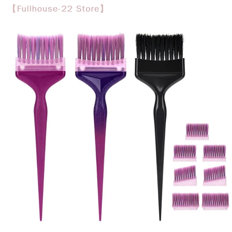 

【MAX-22】4 Types Hair Dye Easy Clean Durable 8pcs Replaceable Brush Head Salon & Home Hairdressing Tinting Coloring Tools