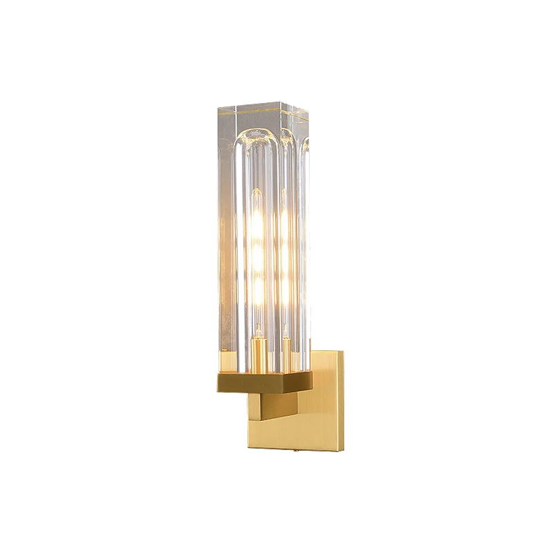 The European style Crystal brass wall lamp mirror headlight LED room Bedroom bathroom sofa study interior lighting lamps