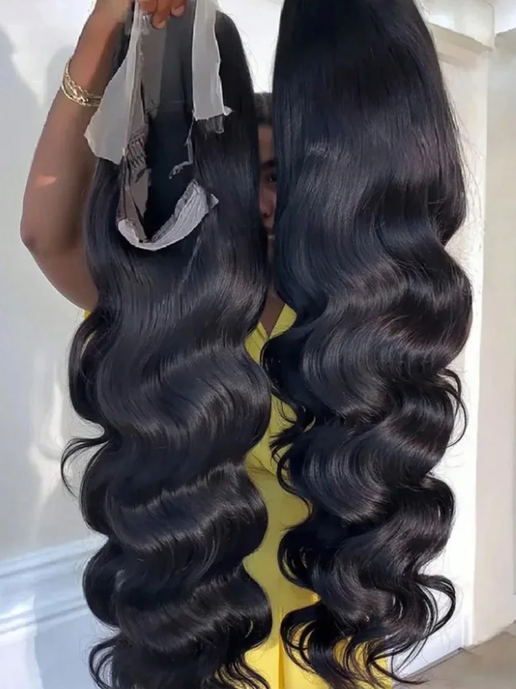 Body Wave 250% Density 40 42 inch 13x6 HD Lace Front Human Hair Wigs 13x4 Frontal Wigs Women Glueless Closure Wigs