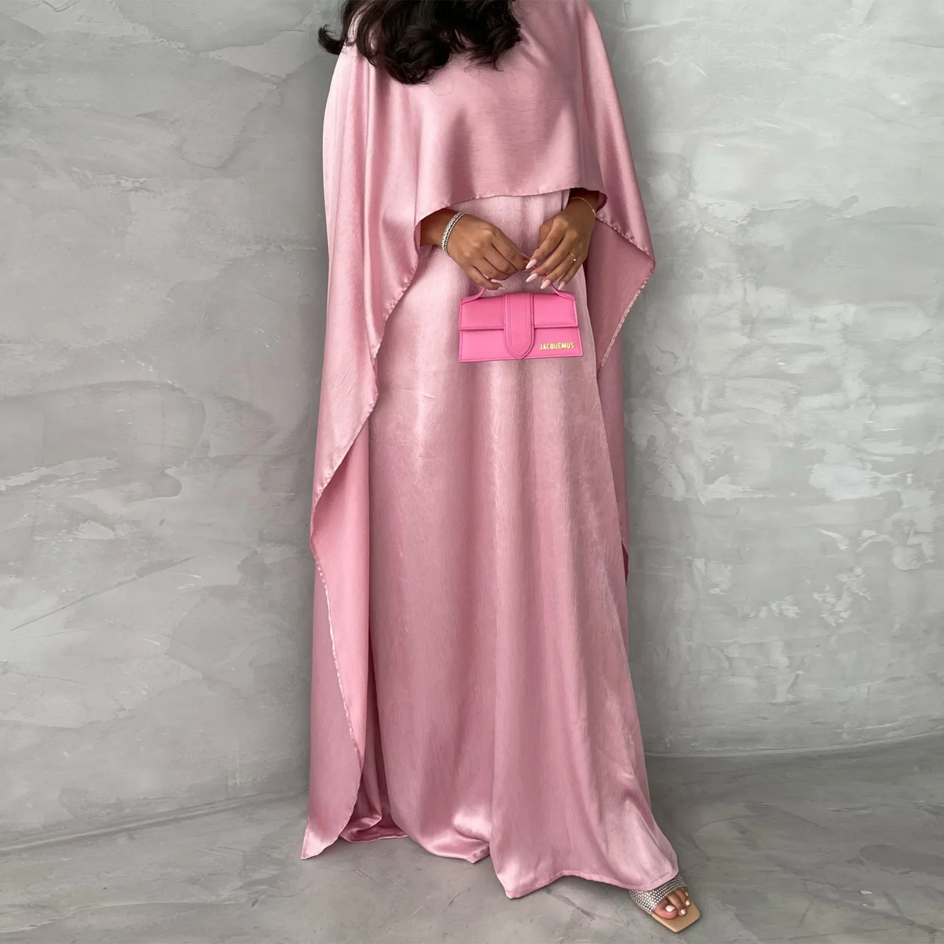 Modest Muslim Dress Women Abaya Dubai Elegant Large Sleeves Party Dresses Islamic Clothing Turkey Wedding Moroccan Kaftan Robe