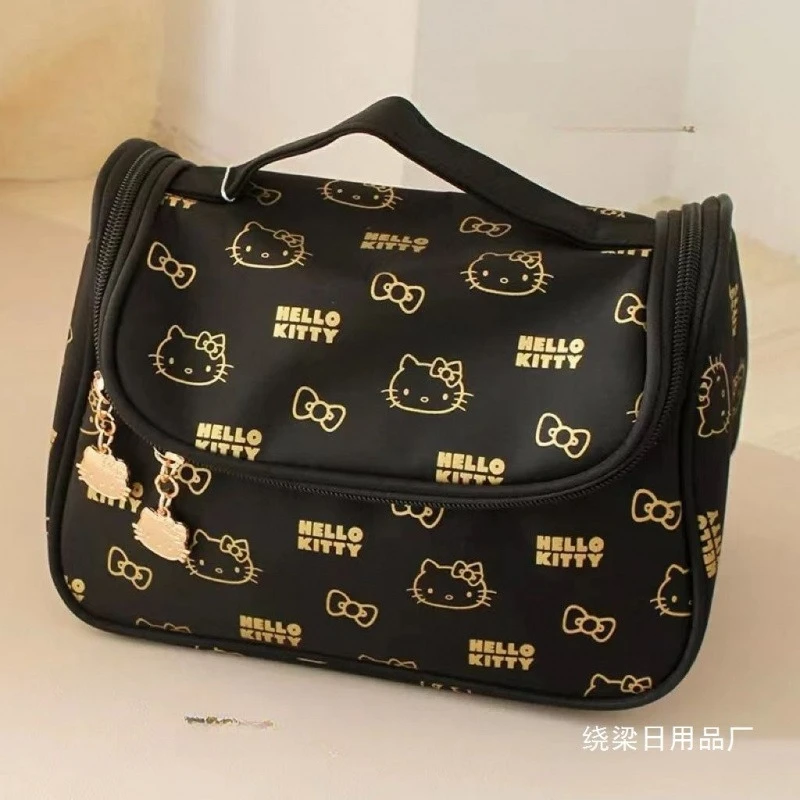 

Hello Kitty Makeup Bag New Kawaii Cartoon Fashion Versatile Large Capacity Women Item Storage Desktop Ornament Gift Wholesale