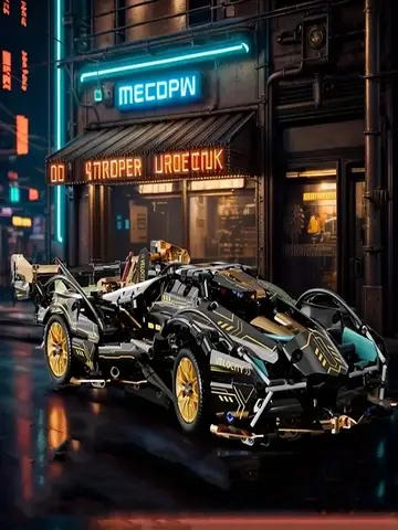 1690 Pieces, Green Racing Building Block Toys, Abs Materials, Manual Toy Building Blocks Assembly, Home Furnishings, Office Desktop Furnishings