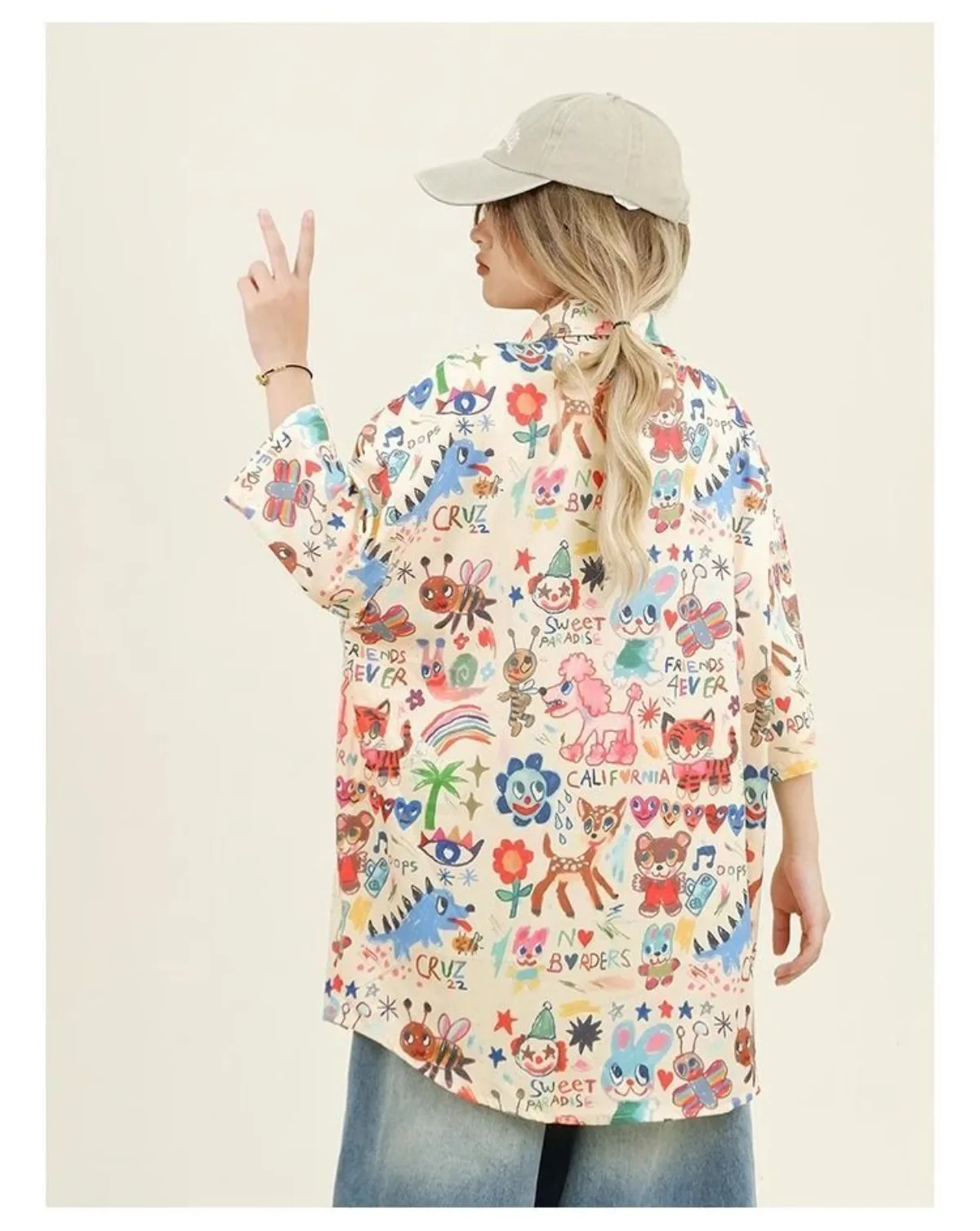 Print Shirts Summer Streetwear Interest Women's T-Shirts Loose Cartoon Cute Tops  Short Sleeve Clothes Vintage Fashion Popular view 5