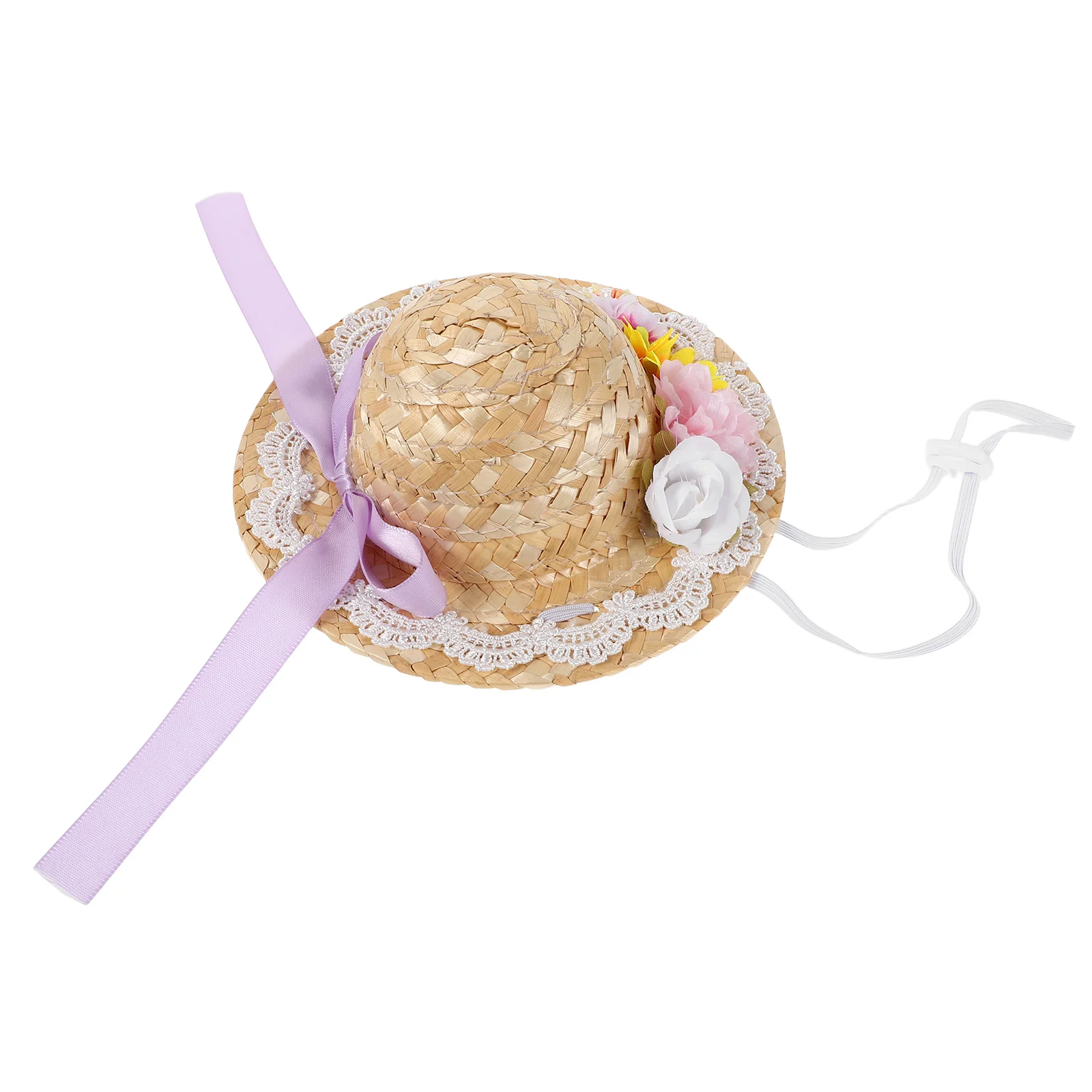 

Mini Straw Hat: Miniature Hat with Bow & Flowers for Birthday Weddings Themed Parties - DIY Crafts Decoration Supply