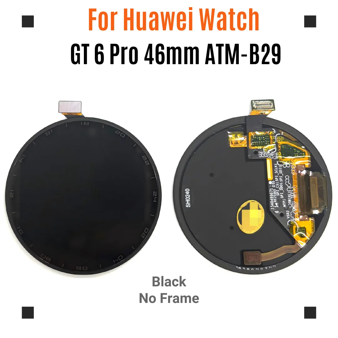 For Huawei Watch GT 6 Pro 46mm ATM-B29 AMOLED Screen Display Touch Digitizer Replacement Parts