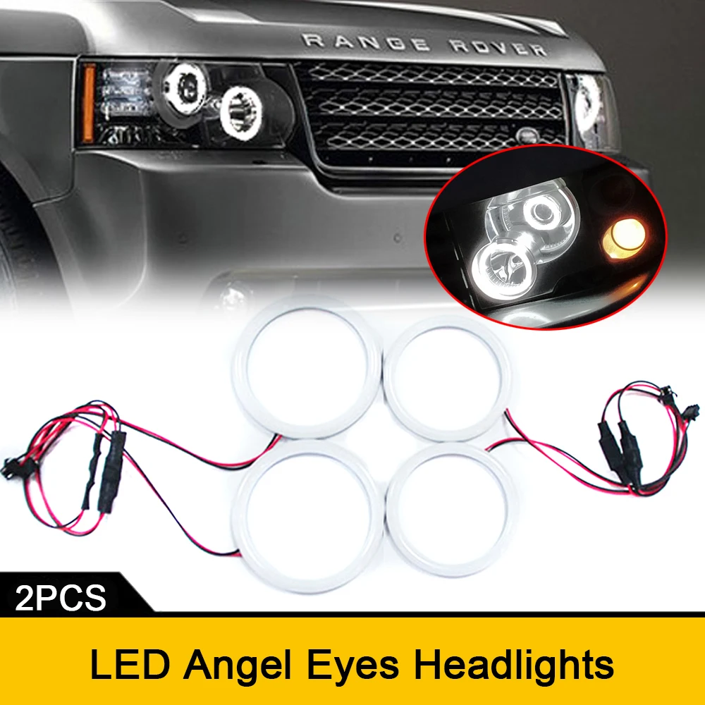 

For Land Rover Range Rover L322 2002-2012 White LED Angel Eyes Halo Ring Kits Headlight Daytime Running Bulbs Free Error