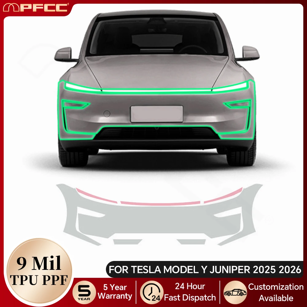 9Mil Pre-cut PPF TPU Scratch Resistant Paint Protection Film for Tesla Model Y Juniper 2025 2026-up Clear Bra Car Accessories
