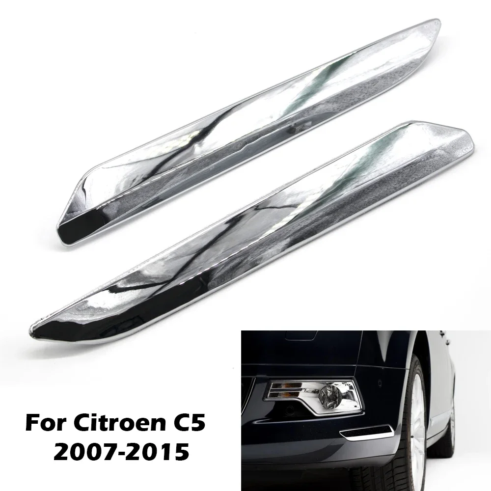 Car Front Bumper Cover Chrome Trim Strip Decoration For Citroen C5 X7 2007-2015 Anti-scratch Protection Chromium Styling Cover