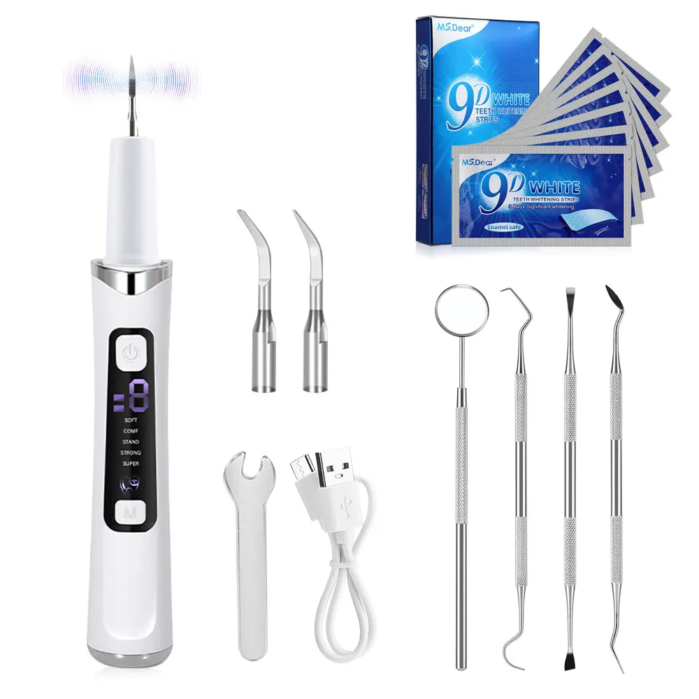 

Ультразвуковой стоматологический скалер с LED-подсветкой, 5 режимов, для ухода за полостью рта, удаления зубного налета и камня, набор для чистки зубов, наклейки для зубов и стоматологические инструменты