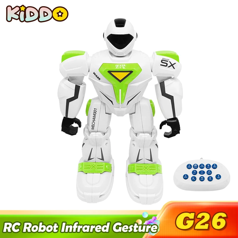 G26 RC Robot Infrared Children's Remote Control Mechanical Robot Toy Gesture Induction Singing Dancing Warfare Police Electric