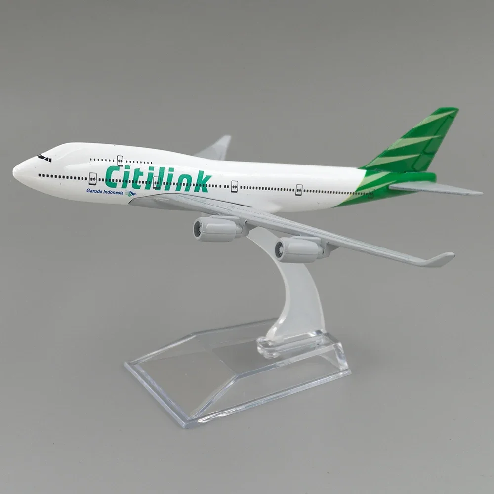 1/400 Scale Alloy Aircraft Boeing 747 Indonesia Citilink Air 16cm Airplane B747 Gift for Collection Home Decoration