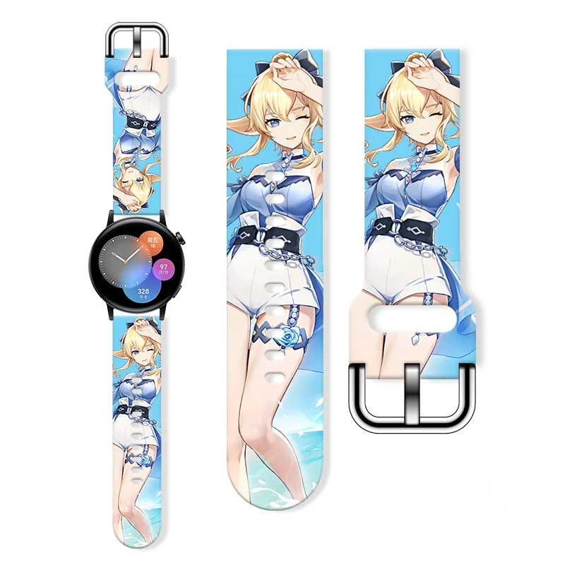 

20mm Strap for Samsung Galaxy Watch 6/5/4 40mm 44mm 6Classic 47mm Anime Printed Band Replaceable Bracelet 22mm for 5Pro 45mm