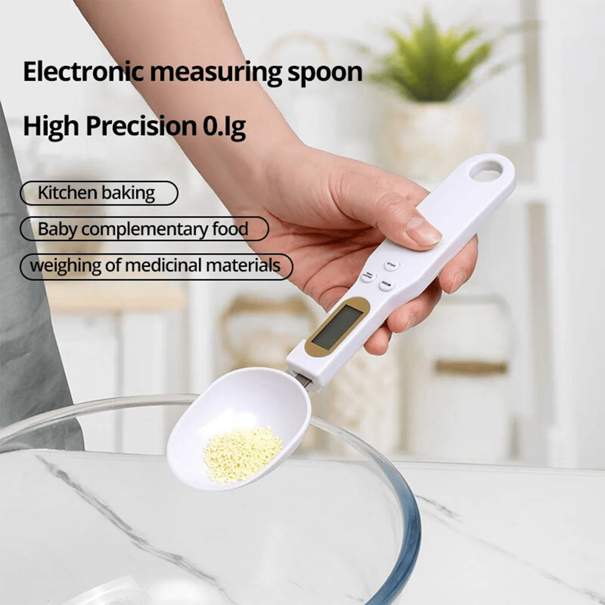 Digital Kitchen Scale Spoon LCD Display for Flour, Sugar, Coffee Electronic Measuring Spoon Kitchen Tools