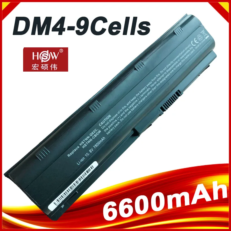 

6600mAh 9 Cells Laptop battery for HP Notebook PC mu06 593553-001 for Pavilion g4 G6 G7 G32 cq42 593562-001 dv4 dv6 MU09