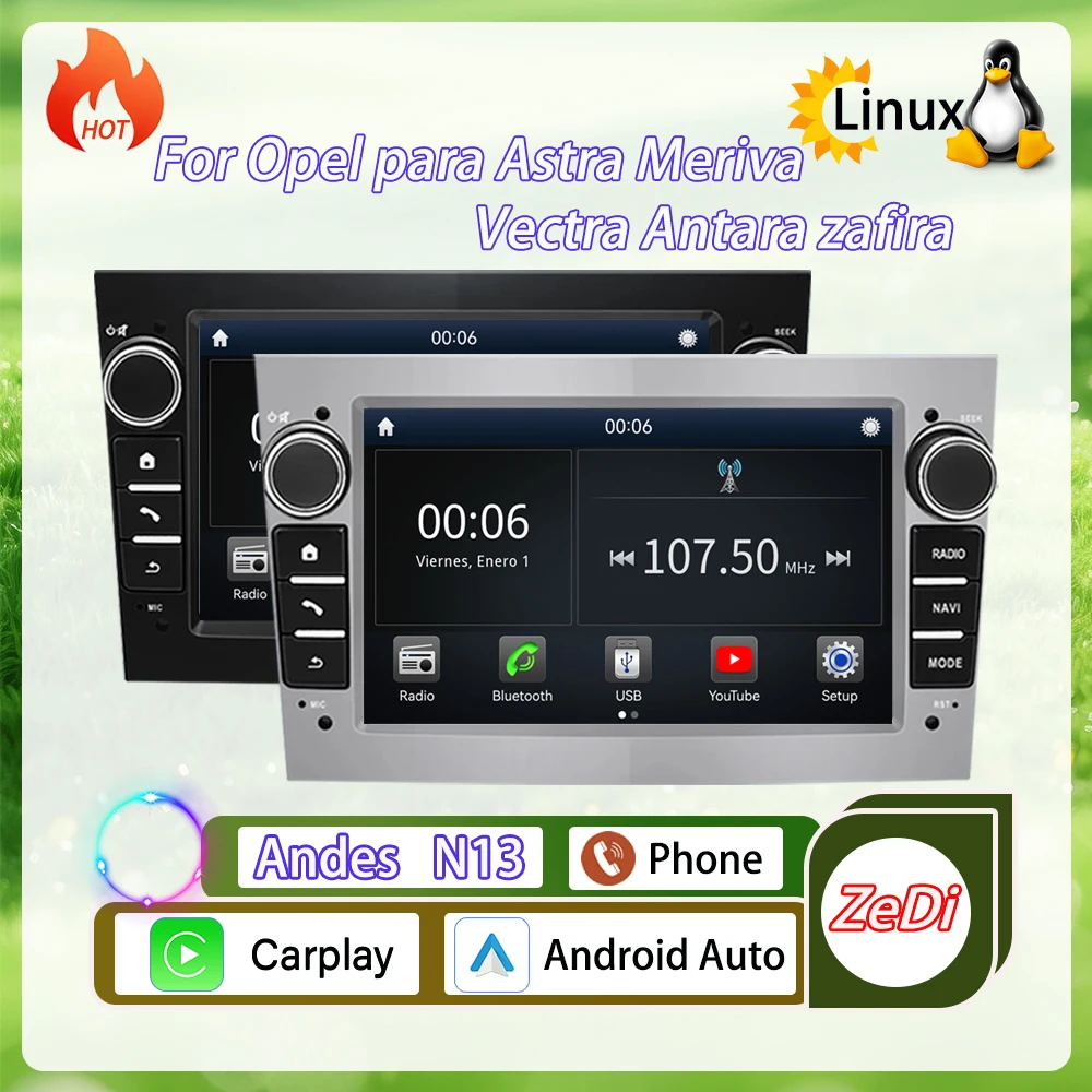 

Для Opel Astra, Meriva, Vectra, Antara, Zafira 2026: новая система на Linux, беспроводной CarPlay, автомобильная навигация, видеоплеер, GPS.