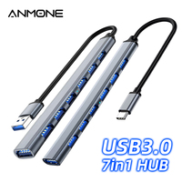 7 in 1 USB Type C Hub Adapter 4/7 Port 3.0 Type C Multi OTG USB Splitter Expander For Macbook Pro 13 15 Air Mi Pro PC Laptop