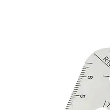Stainless Steel Leather Cutting Ruler Angle Scale Template Tool For DIY Craft Corner Radius Measurement Gauge 9cm Silver