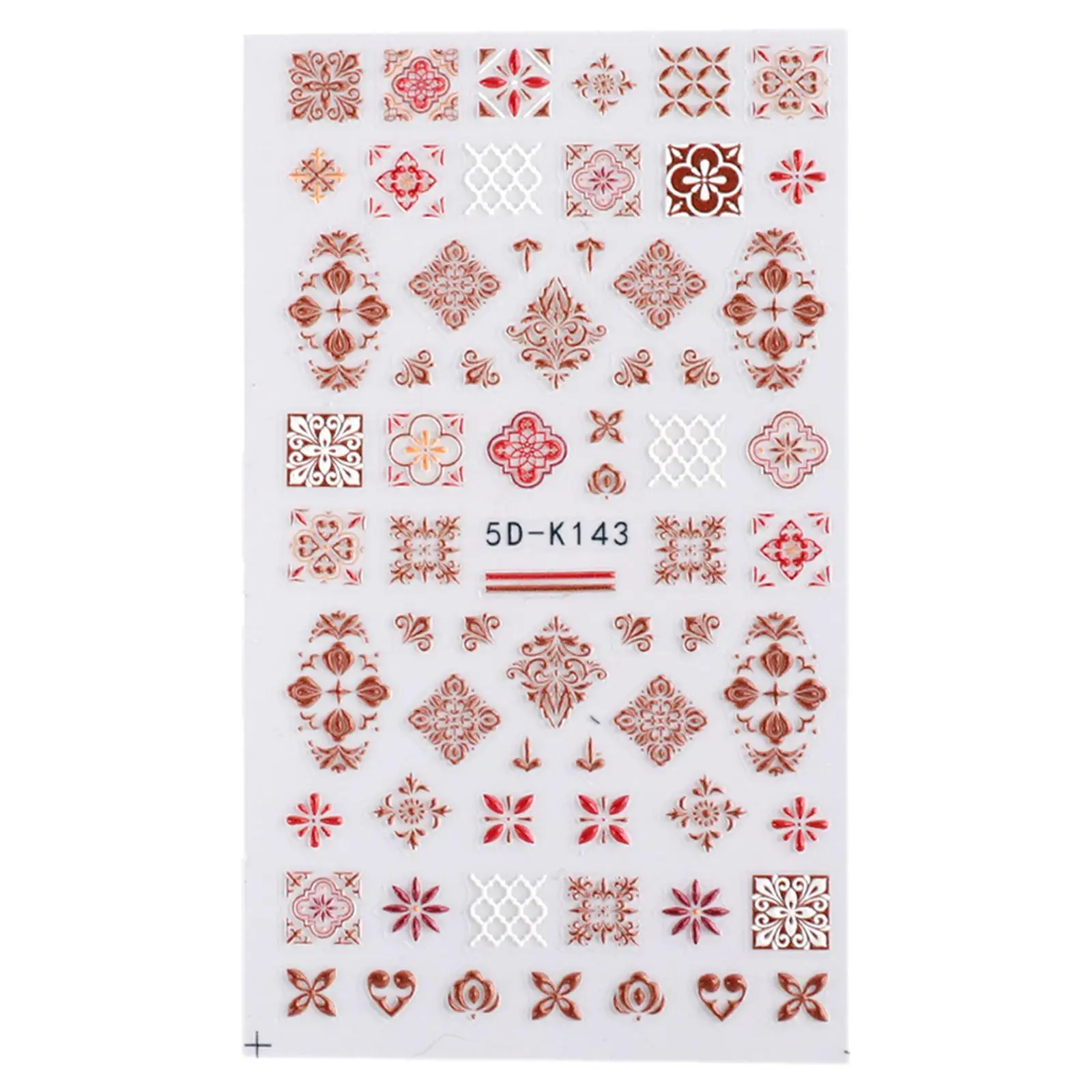 5D Embossed Nail Stickers Geometric Self-Adhesive Nail Art DIY Fingernail