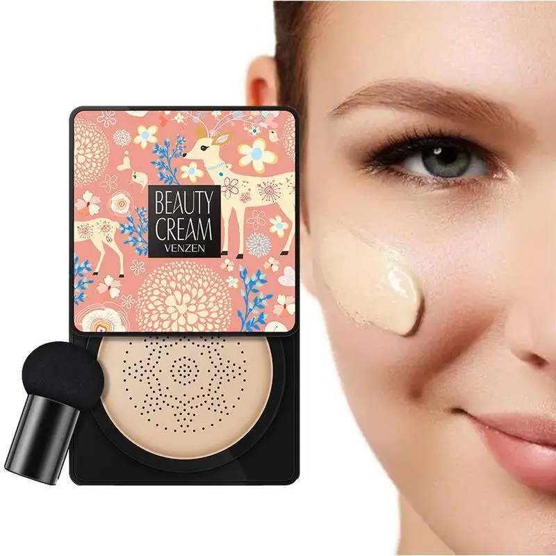 Moisturizing CC Cream Foundation Ultra Soft Mushroom Head Air Cushion BB Cream Foundation Long-lasting Face Makeup Waterproof