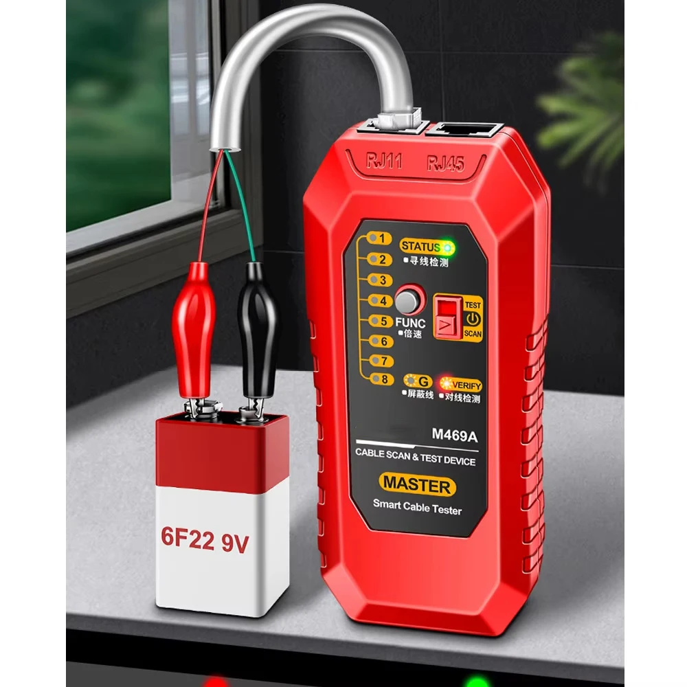M469A Netzwerkkabel-Tracker, Signalleitung, Finder, RJ45, RJ11, Netzwerkanalysator-Tool zur Erkennung von Telefonleitungsdrähten