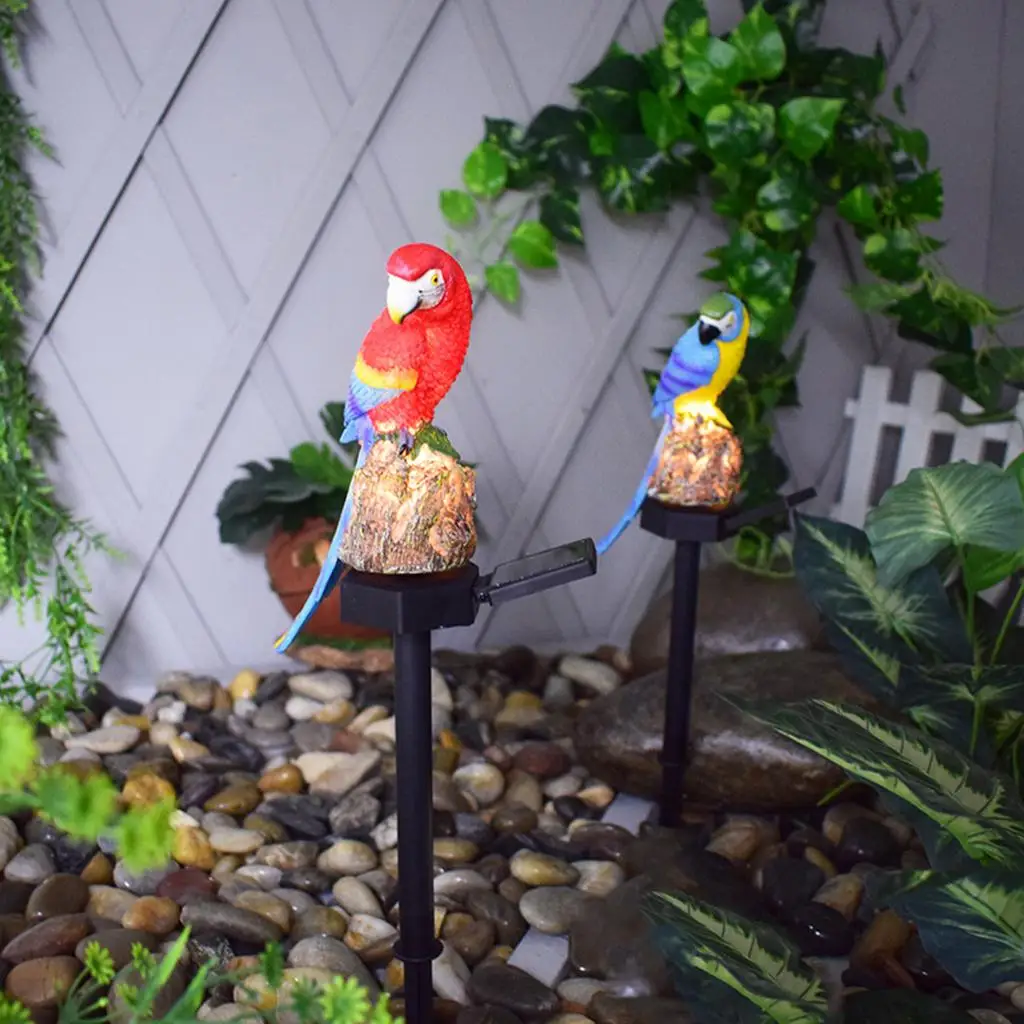 

Resin Parrot Statue, Solar Powered LED Lights Decor, Landscaping Waterproof Artistic Animal Sculptures for Yard Pathway