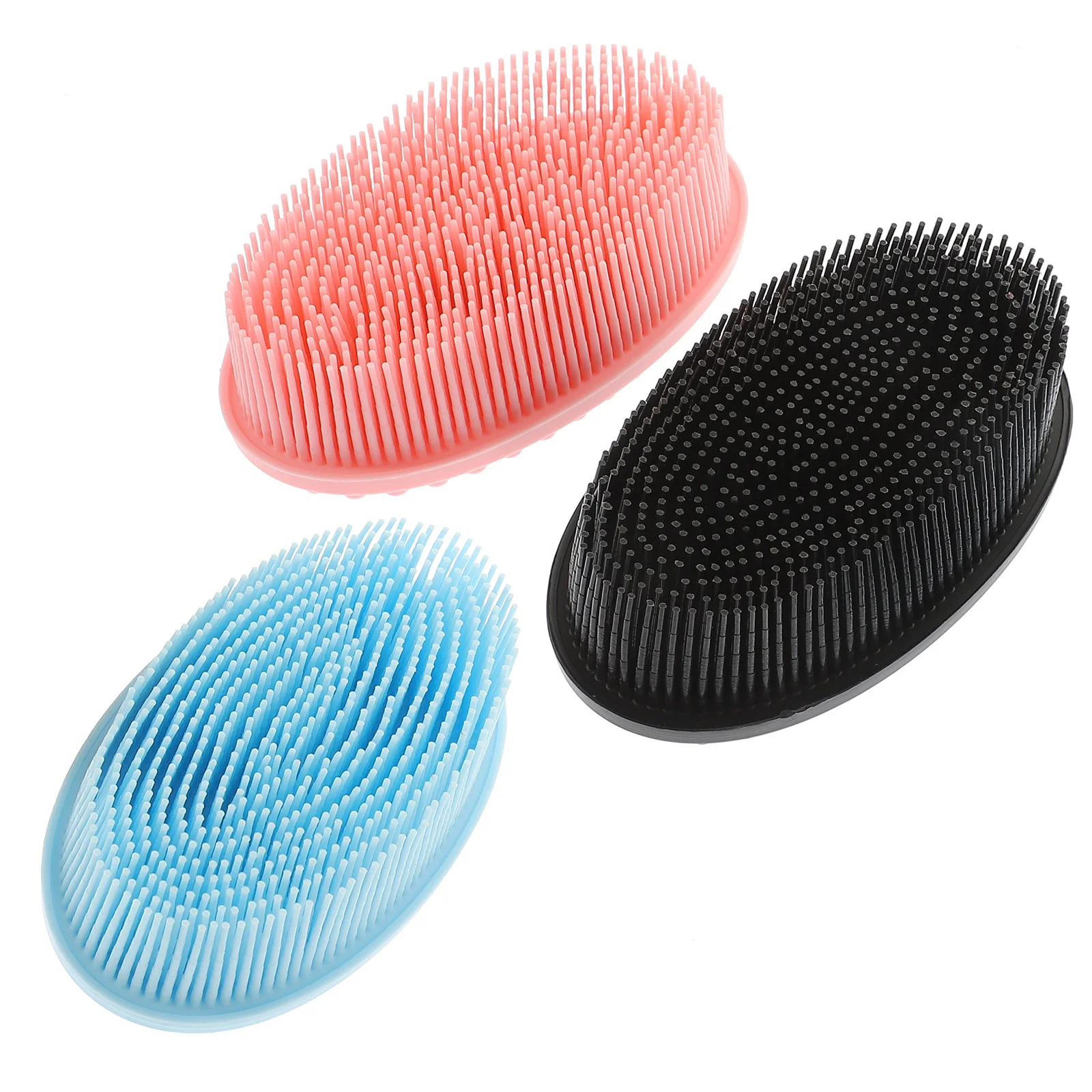 

Shower Brush for Body Silicone Shampoo and Double-sided Bath 3pcs Face Scrub Scrubber Abs Child