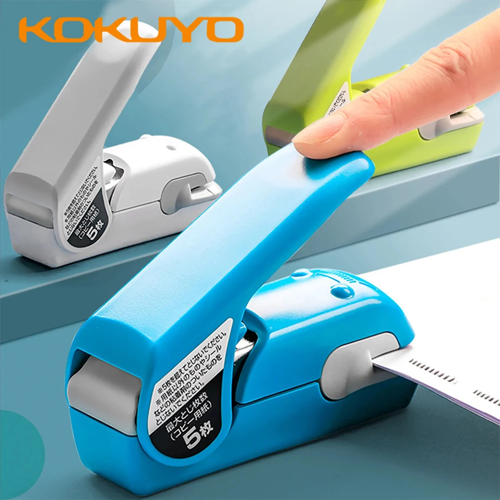 

1PC Japan KOKUYO Hand-held Mini Safe Stapler Without Staples 5 Sheets for Paper Binding Supplies School Kawaii Stationery