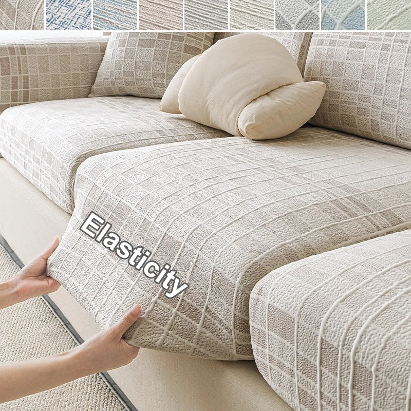 

2025 New Universal Sofa Cover Ice Silk Stretch Washable Removable Slipcover Non Slip Elastic Dust Proof Pet Resistant Protector