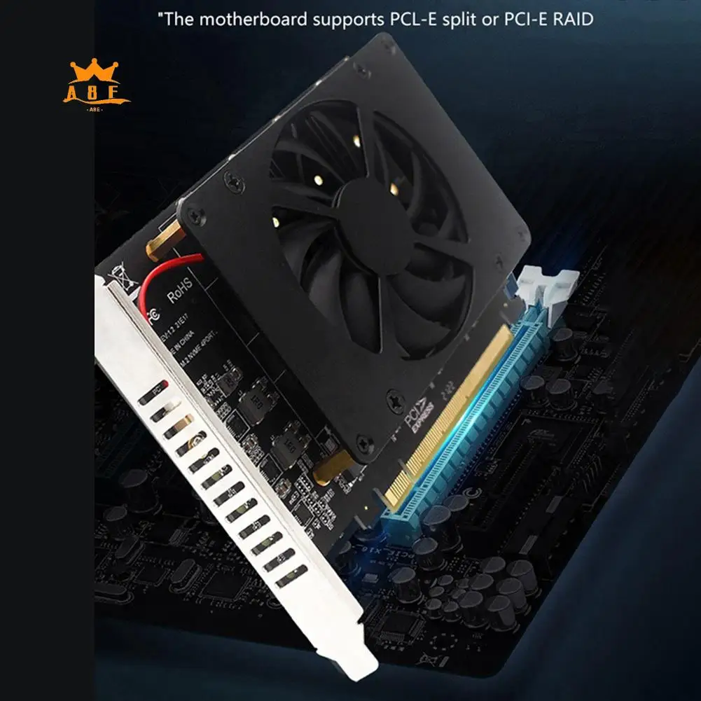 

A08E-PCIEX16 NVME M2 MKEY SSD RAID-массив Адаптер расширения Материнская плата Разделенная карта PCIE