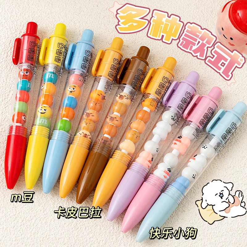 

Creative Interesting Capybara Gel Pen Writing Aesthetic Cute Beads Pen Black Ink Kawaii 0.5mm Gel Pen Students