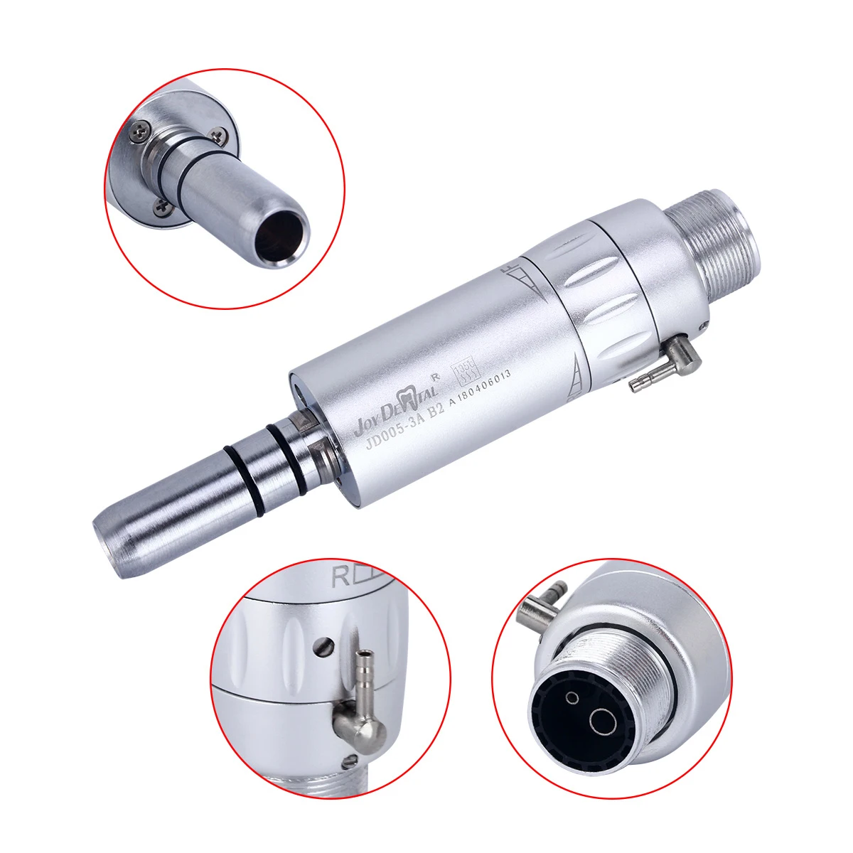 Dental Low Speed Handpiece Push Button Contra Angle Straight Nose Cone Latch Contra Angle E-type Air Motor 2/4 Holes