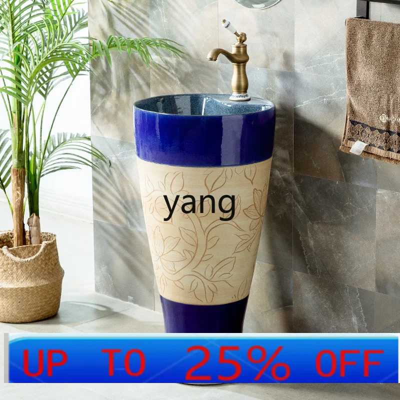 LMMcourtyard pool platform carved column basin integrated floor-to-ceiling large balcony wash basin