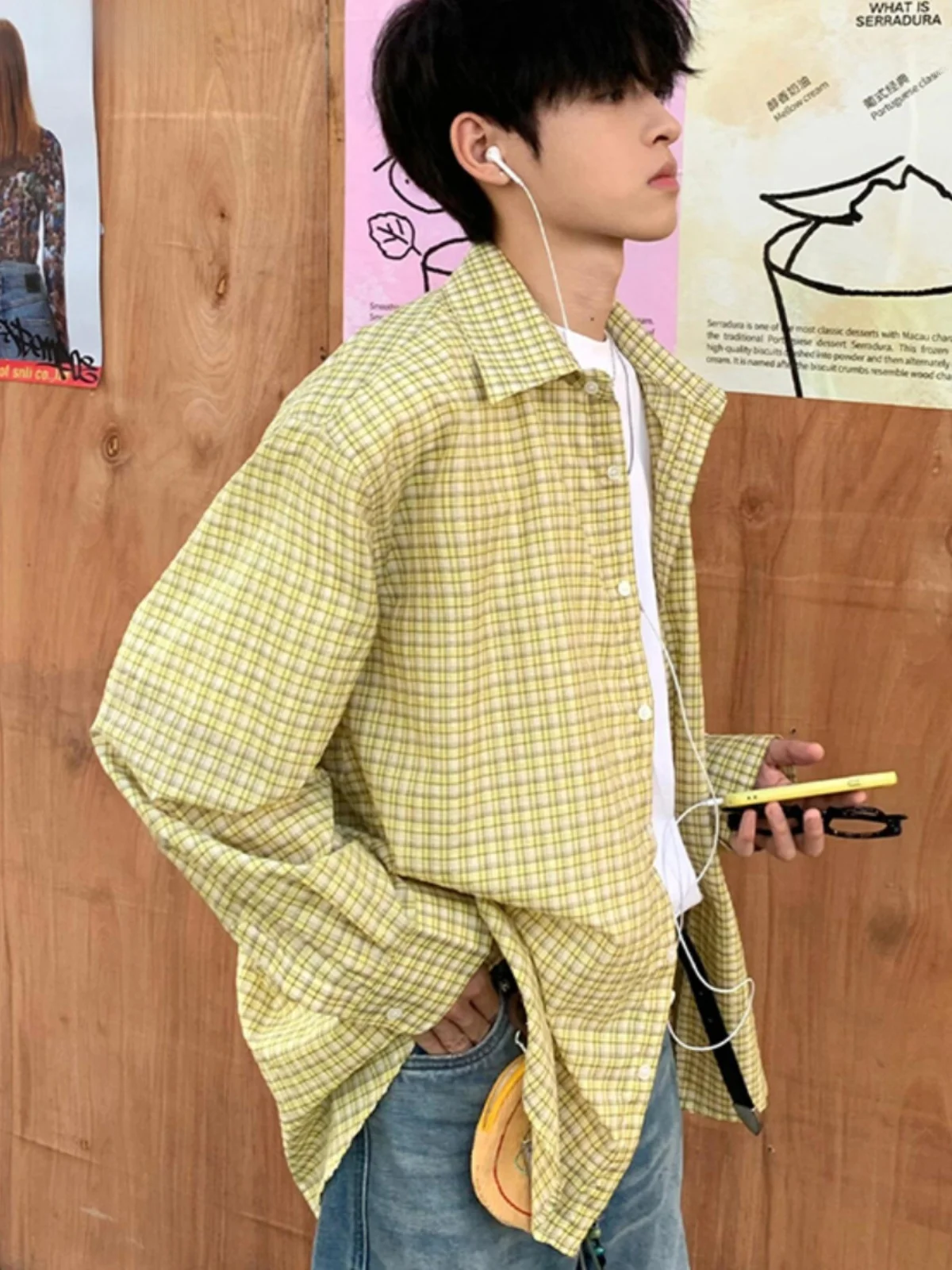 

Летняя клетчатая рубашка с длинным рукавом для мальчиков и подростков, защита от солнца, верхняя одежда для пар, модный приталенный крой, полиэстер